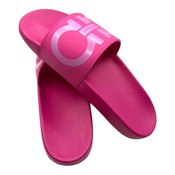 Salvatore Ferragamo Groovy Gancini Slides 💕 Hot Pink Sandals US 8 - Picture 9 of 11